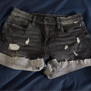 Blank NYC Charcoal Distressed Jean Shorts
